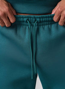 Pantalones Deportivos Unisex de Algodón Color Verde Azulado, Cintura Elástica, Corte Regular, Largos, para Invierno, 100% Algodón, Peso Medio - Product Image 6