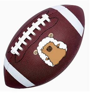 1 X Size 9 PVC Rugby Ball (Pump Not Included), Gray Rolled Edge Sheep Wool <b>Felt</b> Packaging with Hand-Painted Style <b>Animal</b> Design - Product Image 3