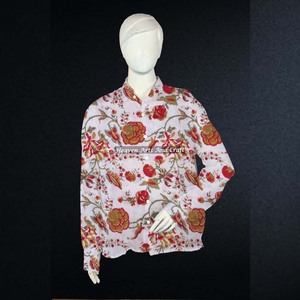 Camisa Boho 2026, Casual Chic, con Estampado de Bloques, Manga Larga, Estilo Bohemio Gitano, de Algodón, para la Noche o la Playa - Product Image 3