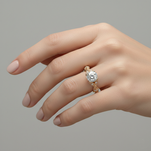 Stonewels ชุดแหวนแต่งงานสีทองวินเทจได้รับการรับรอง - Product Image 5