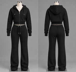 <b>Women</b> Casual Elegant Crystal Velour Winter Outfit Breathable Heavy <b>Velvet</b> Print Hoodie Matching <b>Joggers</b> Premium Fashion - Product Image 4