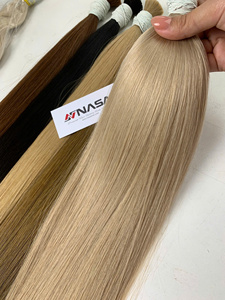 Extensions de cheveux humains vierges Remy vietnamiens en vrac, 100g, prix d'usine Nasa, lisses, double trame, toutes couleurs, 60cm - Product Image 2