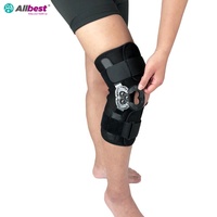 Attelle de genou orthopédique à compression avec verrouillage de la rotation (LCL/MCL), charnière ROM, fermeture auto-agrippante, certifiée CE, équipement de rééducation orthopédique