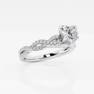 Anillo de diamante cultivado en laboratorio IGI/GIA, joyería en forma de corazón de oro de 14K para mujer, compromiso Vintage/anillo de boda, Perla para fiestas finas - Product Image 2