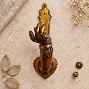 SHUBHAM Decorative Brass Finish Hand <b>Towel</b> Hook Wall Mounted <b>Robe</b> Hook Bathroom Rail Holder - Product Image 2