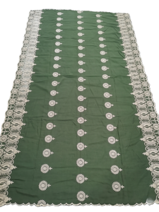 Wholesale Gold Floral Cotton Voile Dubai Style Islamic Shawl Embroidery Rhinestone Breathable Lightweight Soft Hijab Muslim - Product Image 2