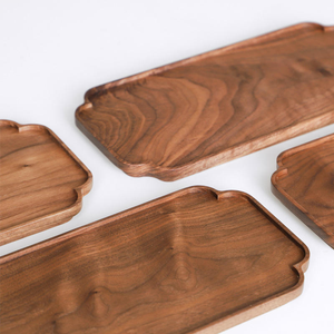 Table à thé en bois de noyer noir avec support pour théière et bordure florale pastorale - Product Image 6