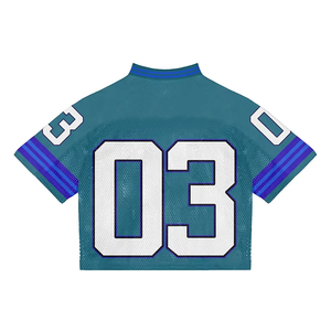 Camiseta de fútbol retro americana de alta calidad, personalizada con sublimación, de malla de lujo, para hombre y mujer. - Product Image 5