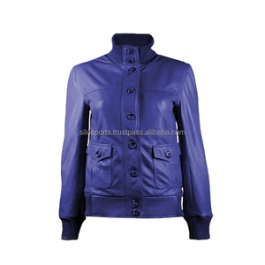 2025 OEM Premium Hot Blue hecho a medida de talla grande para mujer 100% chaqueta de cuero calentada de invierno de alta calidad abrigo largo transpirable - Product Image 3
