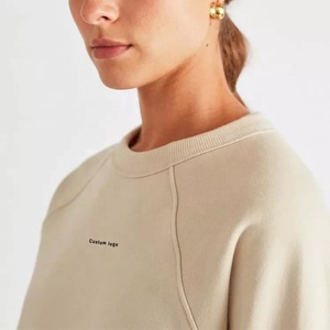 Sudadera de cuello redondo para mujer OEM ODM, moderna, oversize, de algodón y felpa, para primavera, estilo casual deportivo, moda urbana. - Product Image 6