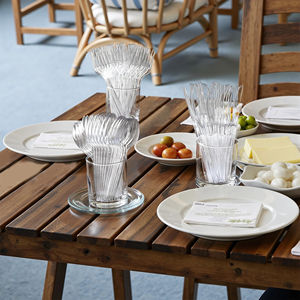 Ensemble de couverts classiques jetables en PP/PS biodégradable, écologique, sans BPA, recyclable, de qualité alimentaire, pour fêtes (fourchettes, couteaux, cuillères) - Product Image 1