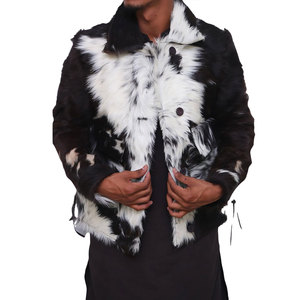 Chaquetas de Cuero Vacuno Transpirables con Cuello Alto para Hombre, Nueva Llegada, Chaquetas de Cuero Vacuno Casuales con Cierre para Hombre, Corte Ajustado - Product Image 1