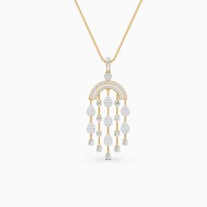 Exquisito colgante estilo candelabro con diamante cultivado en laboratorio de 1.612 quilates en oro amarillo, blanco y rosa de 9 quilates. - Product Image 3