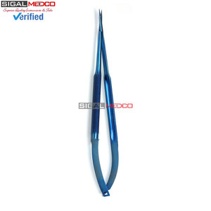 Micro Scissors <b>Angled</b> Blades Curved Tip High Quality Clinical Surgical <b>Tool</b> Manual CE Certified Stainless Steel Precision - Product Image 4