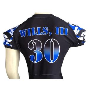 Uniforme de football américain personnalisé de haute qualité en gros 100% polyester ensembles à manches courtes impression par sublimation utilisation sportive - Product Image 1