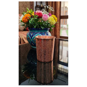 <b>Copper</b> Designer Drinking Glass Pure <b>Copper</b> Tumbler for Daily Use Ayurvedic Health Benefits Kitchen & Dining - Product Image 3