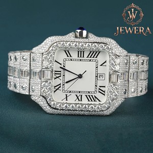 Hip Hop Moissanite Diamond Watch with Premium Stainless Steel Band Luxury Men's Jewelry Watch for Daily Wear Business and Events - Product Image 3