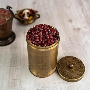 Premium Brass Container Wholesale Price Decorative Storage <b>Jar</b> for Spices Sugar Tea and Kitchen Use Handmade Brass Container - Product Image 4