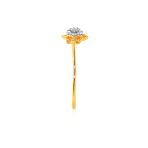 Premium Gold Diamond <b>Studded</b> Leaf Design Engagement Ring for Women Marquise Cut, 0.35 Ct, Handcrafted Yellow Gold - Product Image 4