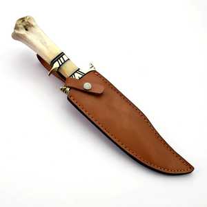 Cuchillos Bowie Hechos a Mano de Acero de Damasco, Herramienta de Supervivencia para Exteriores, Cuchillos Bowie de Caza con Hoja Fija, Cuchillo para Acampar al Aire Libre - Product Image 3