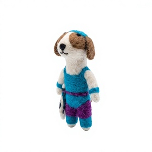 Handmade Eco-Friendly 100% Certified Wool Felt <b>Dog</b> Ornament Set Basket Cartoon Animal <b>Christmas</b> Decoration Custom Size Wall - Product Image 3