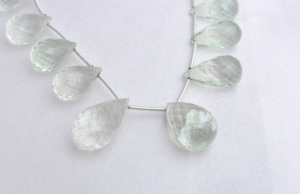 หยดน้ำอะเมทิสต์สีเขียวเจียระไน 17 เม็ด อัญมณีธรรมชาติสำหรับทำเครื่องประดับชั้นดี - Product Image 2