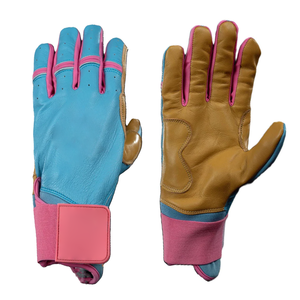 Protège-mains de frappeur en cuir véritable supérieur, antidérapants, avec paume collante, pour protection au baseball, fermeture auto-agrippante - Product Image 4