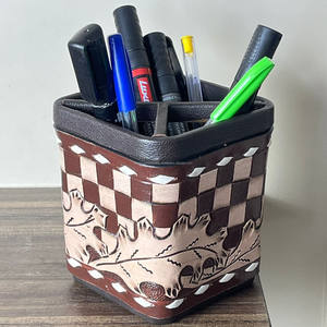 Portalápices de Cuero de Vaca, Organizador de Escritorio, Soporte Decorativo para Pinceles y Tijeras, Decoración para Oficina, Hogar y Escuela - Product Image 4