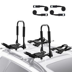 Portapacchi per kayak pieghevole rapido a J, supporto morbido per tetto auto, per tavole da surf, canoe, SUP, sci, kayak - Product Image 3