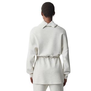 Sudadera de Felpa para Mujer, Talla Grande, de Invierno, Casual, de Color Sólido, con Cintura Ajustada, Manga Larga, Bordada, 100% Algodón Lavado - Product Image 2