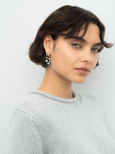 Paires de boucles d'oreilles pendantes Gypset géorgiennes noircies, personnalisées, en or massif 14K 18K, avec diamant de laboratoire taille ronde, prix usine B2B, vente en gros - Product Image 2