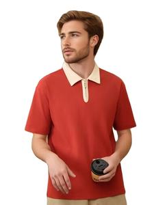 Polo à manches courtes pour homme, design sportif décontracté, col à revers, détail fermeture éclair, confortable et polyvalent, activités, fabrication BD - Product Image 5