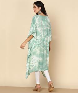 High Quality Designer Rayon <b>Kaftan</b> Tie Dyed <b>Summer</b> Daily Wear Regular Fit Sweetheart neck at Best Price by Supplier - Product Image 3