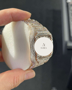 Montre mécanique unisexe de qualité export, personnalisée, en acier inoxydable, avec diamants carrés et moissanite VVS, style Hip-Hop, verre saphir, analogique - Product Image 3