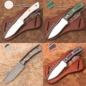 Cuchillo de caza de hoja fija hecho a mano de grado industrial UA Supplies, 8 pulgadas, mango de madera de espiga completa, funda de cuero incluida, OEM - Product Image 5