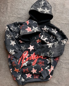 Sweat à capuche cargo essentiel pour homme, OEM, haute qualité, 100% coton, 450 g/m², lourd, style streetwear, effet vieilli, zippé, délavé à l'acide, patchwork - Product Image 5