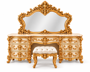 Turkish Style Luxury Wooden Bedroom Furniture Majestic High End Carved <b>Bed</b> with Side Table Gold-Finished <b>Double</b> <b>Bed</b> Australia - Product Image 6