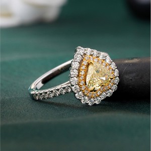 Anillo de Diamante Cultivado en Laboratorio de 1.02 CT, Corte Corazón, Color Amarillo Fantasía, con Engaste de Puntas, Oro de 14K, Joyería Fina, Color Intenso - Product Image 2