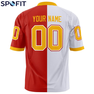 Camiseta de Fútbol Americano OEM al por Mayor, Diseño Personalizado, 100% Poliéster, Unisex, Manga Corta, Logotipo Personalizado, Ropa Deportiva - Product Image 3