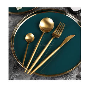 Juego de Cubiertos de acero inoxidable pulido con espejo con cucharas, tenedores y cuchillos para bodas, comedor de lujo y regalos - Product Image 5