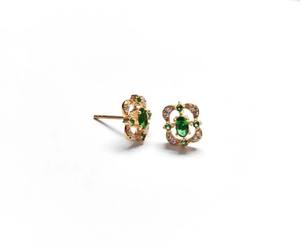 <b>Emerald</b> Cubic Zirconia 925 Sterling Silver <b>Stud</b> Handmade Gemstone Dainty Earrings For Women - Product Image 4