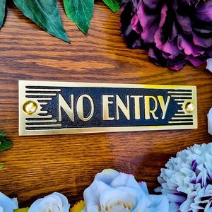 Letrero de Metal para Puerta 'No Entrar', Estilo Art Deco, Placa de Latón para Decoración de Puerta o Pared - Product Image 5