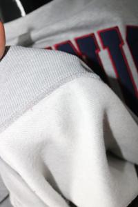 REUNION ASH GREY <b>Mock</b> <b>Neck</b> Sweatshirt 100% BLUE Applique Embroidery wide <b>neck</b> Sweatshirt Finer Threads - Product Image 5