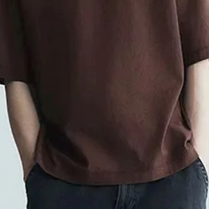 T-shirt en coton épais avec logo brodé personnalisé, respirant, décontracté pour l'été - Product Image 2