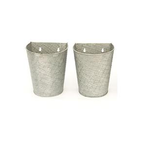 Juego de 3 macetas de pared metálicas premium, decoración colgante para interiores, macetas de pared metálicas galvanizadas semicirculares para decoración del hogar - Product Image 1