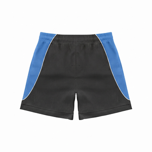 Premium Men's 100% Cotton Eco-Friendly 160 GSM Performance Mesh <b>Shorts</b> Black Blue Side Panel Design Custom Logo Basketball <b>Gym</b> - Product Image 2