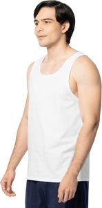 Débardeur en coton blanc pour homme, col rond, couleur unie, décontracté, tricoté, sans manches - Product Image 2