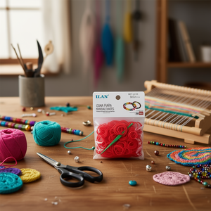 Elastici in gomma ILAN per lavori artigianali, 300 pezzi, colore rosso, forniture per artigianato - Product Image 2