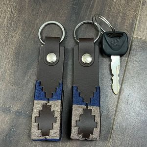 Stylish Handmade Western Leather Keychains Colorful Woven Embroidery Durable Car <b>Key</b> Holder Genuine Leather Fashion <b>Key</b> clip - Product Image 5