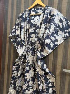 Caftán de Algodón Ecológico para Mujer, Estampado Floral, Vestido Maxi Holgado, Estilo Boho, para Uso Diario, Playa, Kimono de Verano - Product Image 2